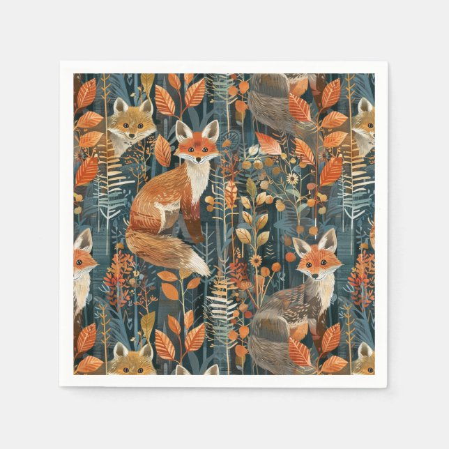 Niedliches Fuchsmuster Serviette (Vorderseite)