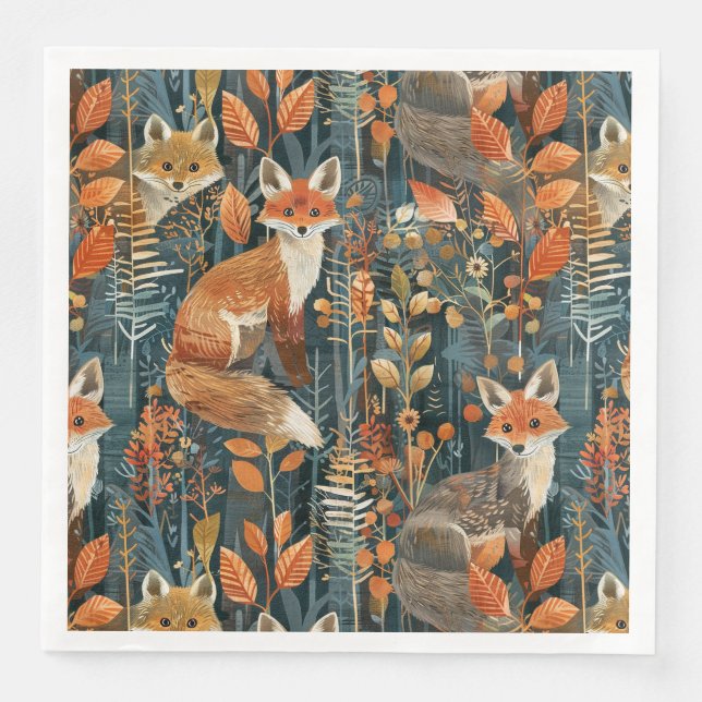 Niedliches Fuchsmuster Serviette (Vorderseite)