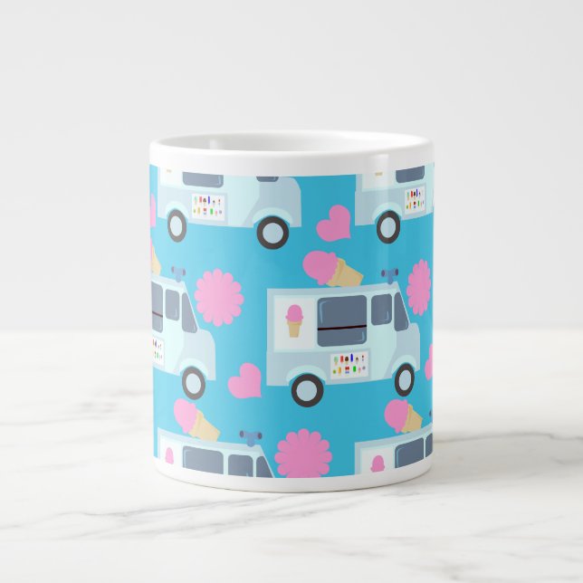 Niedliches Fun-Muster  Ice Cream Truck Art Jumbo-Tasse (Vorderseite)