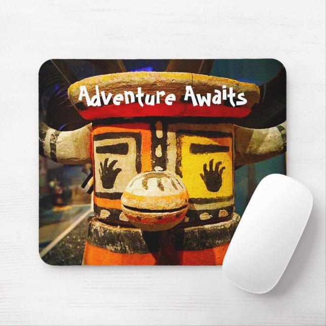 Niedliches Fun Wood Kachina Face Foto Erlebnis war Mousepad (Mit Mouse)