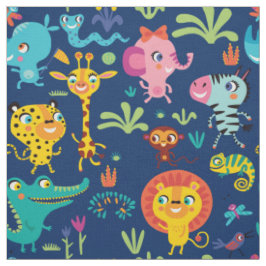 Niedliches Funny African Safari Animals Kinderzimm Stoff