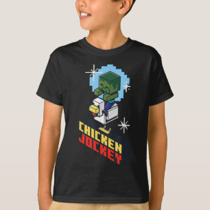 Niedliches Funny Chicken Jockey Pixel Graphic Ridi T-Shirt