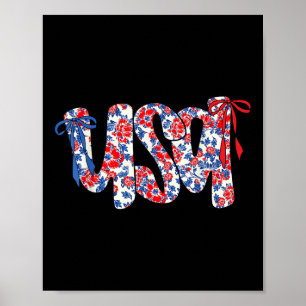 Niedliches Funny Chinoiserie Floral Patriotic USA Poster
