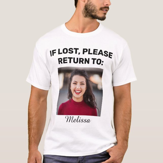 Niedliches Funny Couple's Foto, wenn Sie verloren  T-Shirt (Vorderseite)