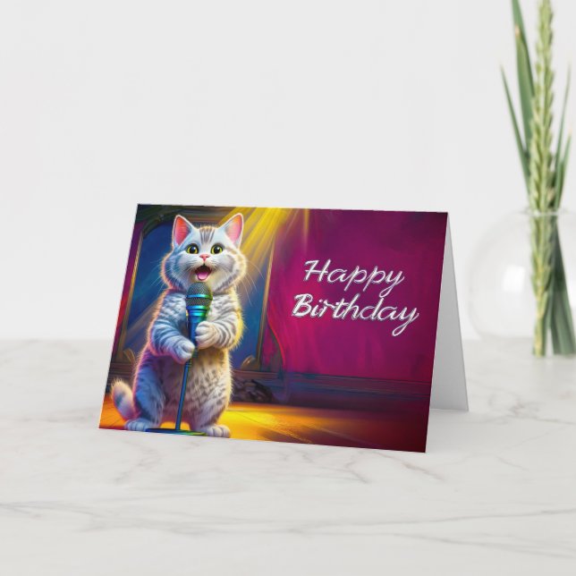 Niedliches Funny Happy Geburtstag Kitten Cat Karte (Vorderseite)