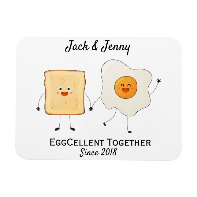 Niedliches Funny Happy Toast Eggcelent Magnet (Horizontal)