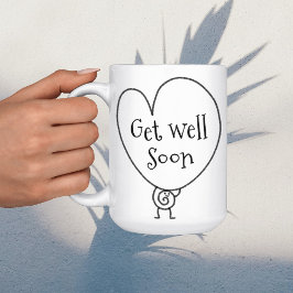 Niedliches Funny Heart Aufgehobener Charakter wird Kaffeetasse