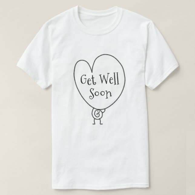 Niedliches Funny Heart Aufgehobener Charakter wird T-Shirt (Design vorne)