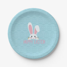 Niedliches Funny Hoppy Osterfest Bunny Blue Party  Pappteller