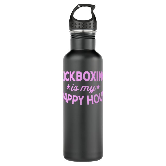 Niedliches Funny Kickboxing - Meine Happy Hour Wom Edelstahlflasche (Vorderseite)
