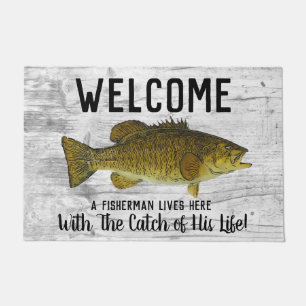 Niedliches Funny Smallmouth Bass Begrüßungsquote D Fußmatte