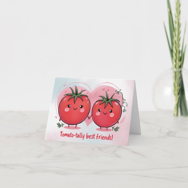 Niedliches Funny Tomato Pub Beste Freundin Glückwu Karte (Vorderseite)