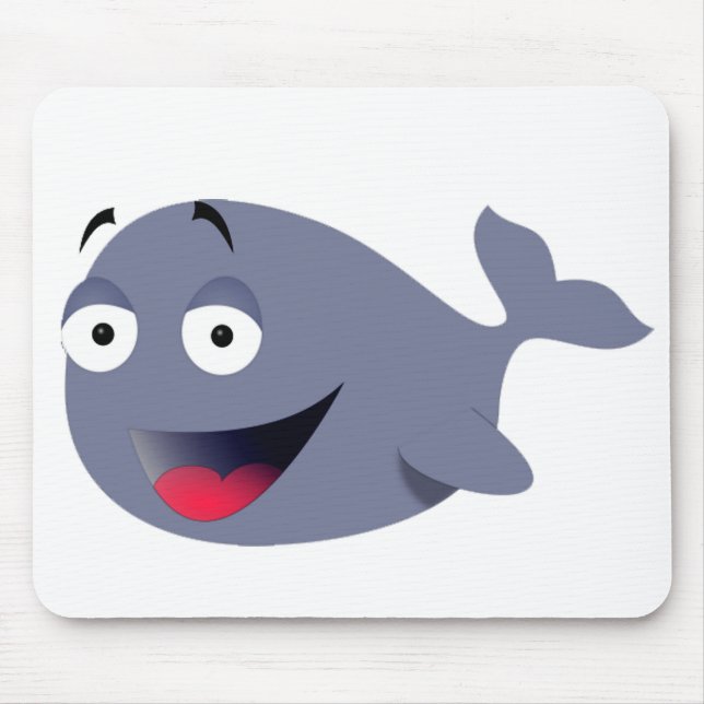 Niedliches Funny Whale Party Zeichnend Mousepad (Vorne)