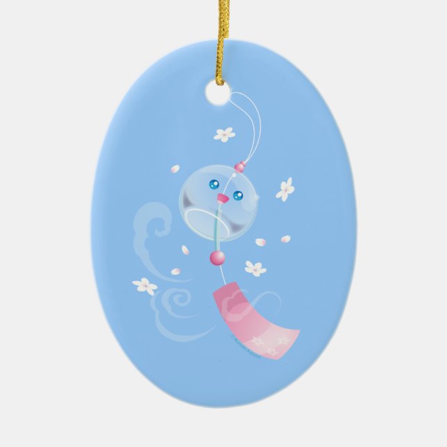 Niedliches Furin Wind-Glockenspiel Keramikornament (Vorne)