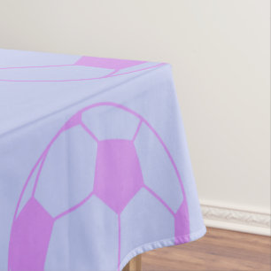 Niedliches Fußball-Ball-Muster in Lila und blau Tischdecke