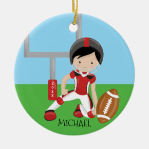 Niedliches Fußball-Spieler-personalisiertes Keramikornament
