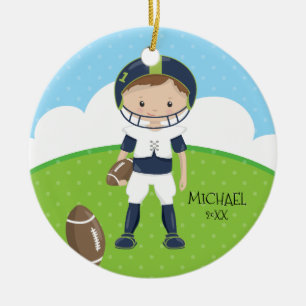 Niedliches Fußball-Spieler-personalisiertes Keramikornament