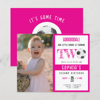 Niedliches Fußballspiel Foto Rosa 2. Geburtstag Ei