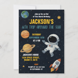 Niedliches Galaxy Rocket Party laden ein Einladung