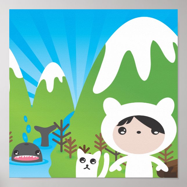 Niedliches Gebirgsbeispiele für Kinderzimmer Schla Poster (Vorne)