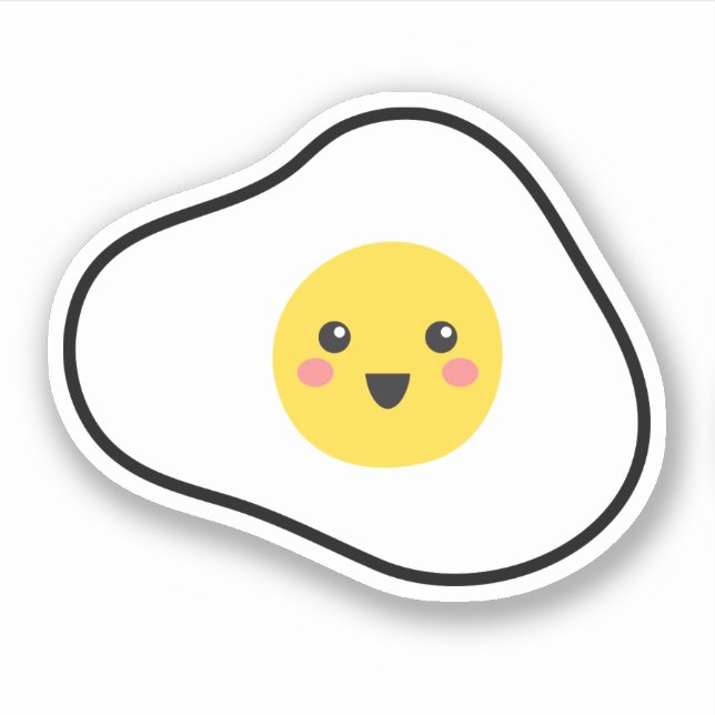 Niedliches gebratenes Ei im kawaii-Stil Aufkleber (Vorderseite)