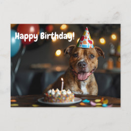 Niedliches Geburtstagsdesign von Staffordshire Bul Postkarte
