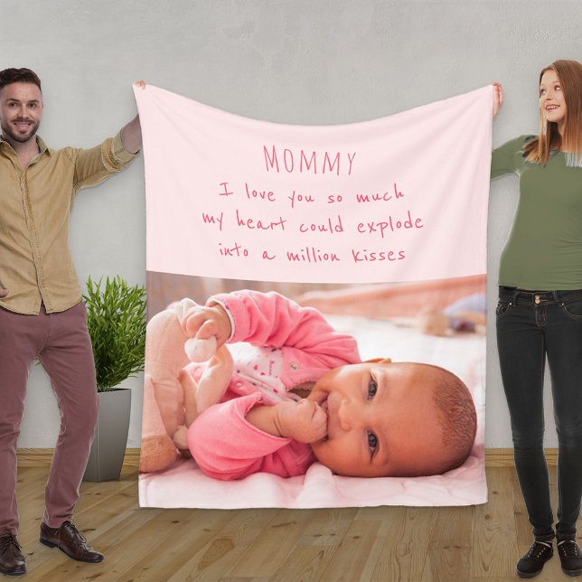Niedliches Gedicht für Mama - Pink Baby Foto Fleecedecke (Von Creator hochgeladen)