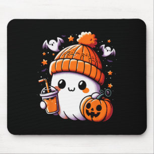 Niedliches Geist trinken Kaffee Halloween Kaffeemü Mousepad