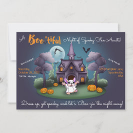 Niedliches Geisterkürbis Halloween-Party Einladung