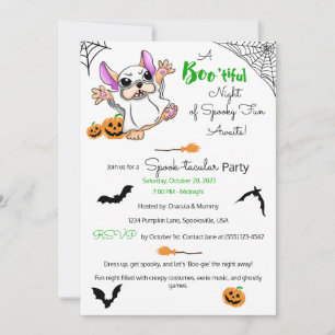 Niedliches Geisterkürbis Halloween-Party Einladung