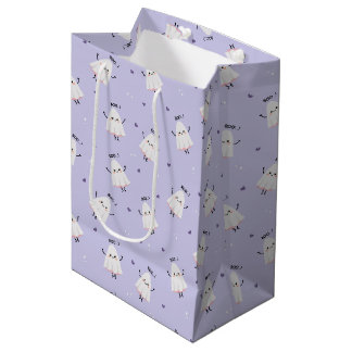 Niedliches Geistermuster mit "Boo"! Text zu Lavend Mittlere Geschenktüte