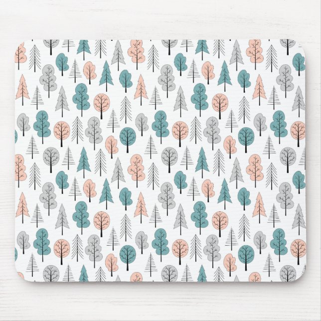 Niedliches Gekritzel-Waldmuster Mousepad (Vorne)