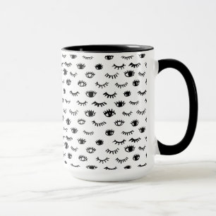 Niedliches Gekritzeleyelash-Muster Tasse