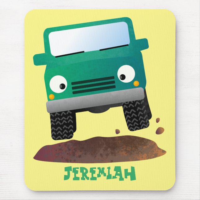 Niedliches Geländefahrzeug Cartoon Mousepad (Vorne)