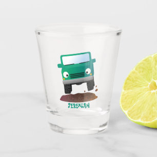 Niedliches Geländefahrzeug Cartoon Schnapsglas