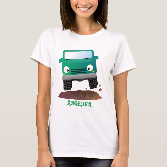 Niedliches Geländefahrzeug Cartoon T-Shirt (Vorderseite)
