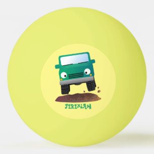 Niedliches Geländefahrzeug Cartoon Tischtennisball