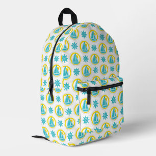 Niedliches Gelb- und Blaumuster Bedruckter Rucksack