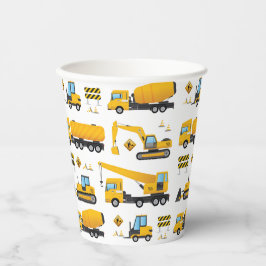 Niedliches Gelbbaustumpf Truck Kids Party Pappbecher
