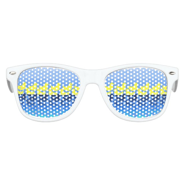Niedliches Gelbente auf blauem Wasser Partybrille (Vorderseite)