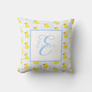 Niedliches Gelbente Muster Monogram Baby Girl Kissen