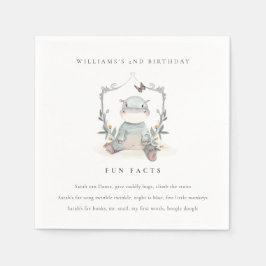 Niedliches Gelbes Baby Hippo Foliage Spaß Fakten G Serviette