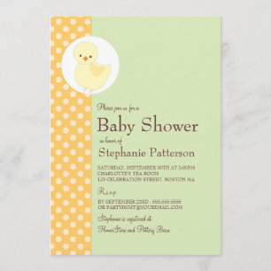 Niedliches Gelbes Ducky Punkt Kinderdusche Tee Par Einladung