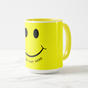 Niedliches gelbes Gesicht Hinzufügen von Text  Un Tasse