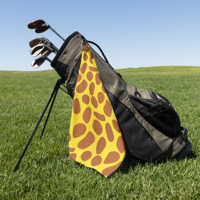 Niedliches gelbes Giraffenmuster Golfhandtuch (Gras)