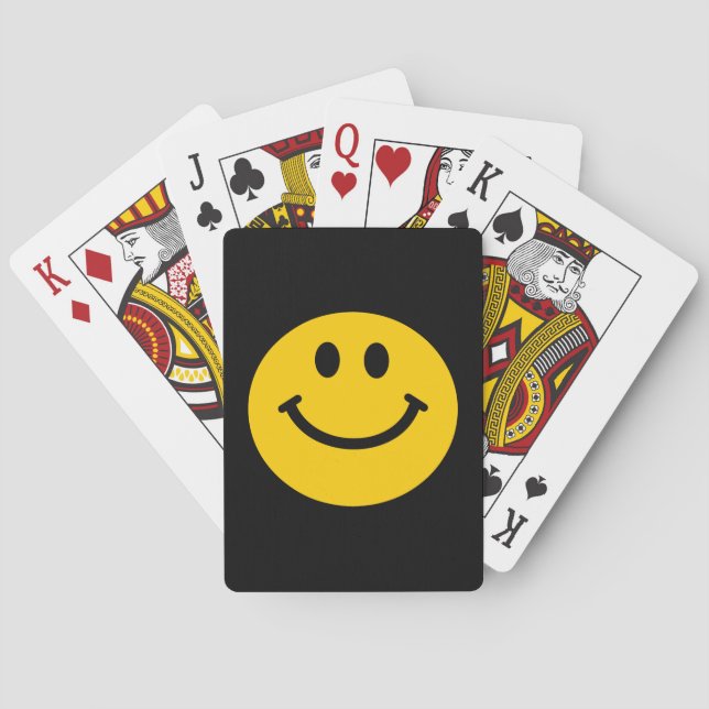 Niedliches gelbes glückliches Gesicht Spielkarten (Rückseite)