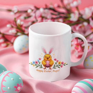 Niedliches Gelbes Kichchen mit sonnigen Ohren und Zweifarbige Tasse