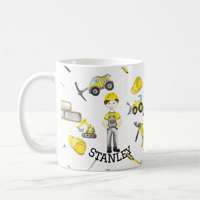 Niedliches gelbes Konstruktionsmuster Kaffeetasse (Links)