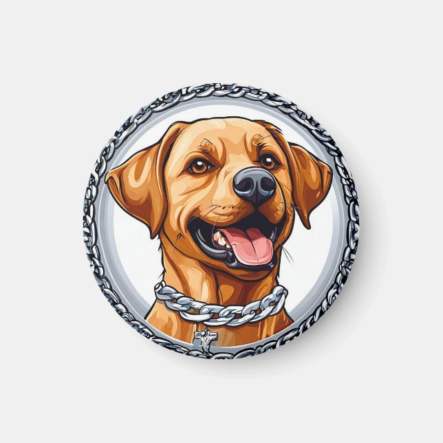 Niedliches gelbes Labrador Magnet (Vorne)
