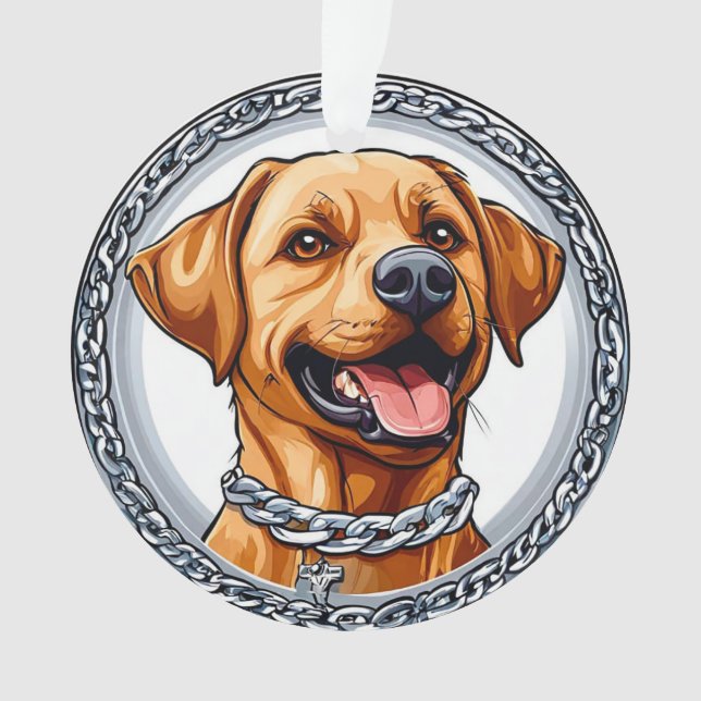 Niedliches gelbes Labrador Ornament (Vorderseite)